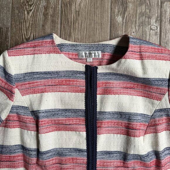 Tahari Womens Striped Open Front Jacket Blazer 18W Striped Career Oversized - Picture 4 of 8